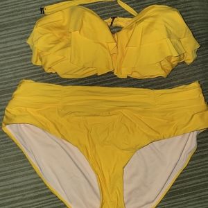Plus size yellow bikini